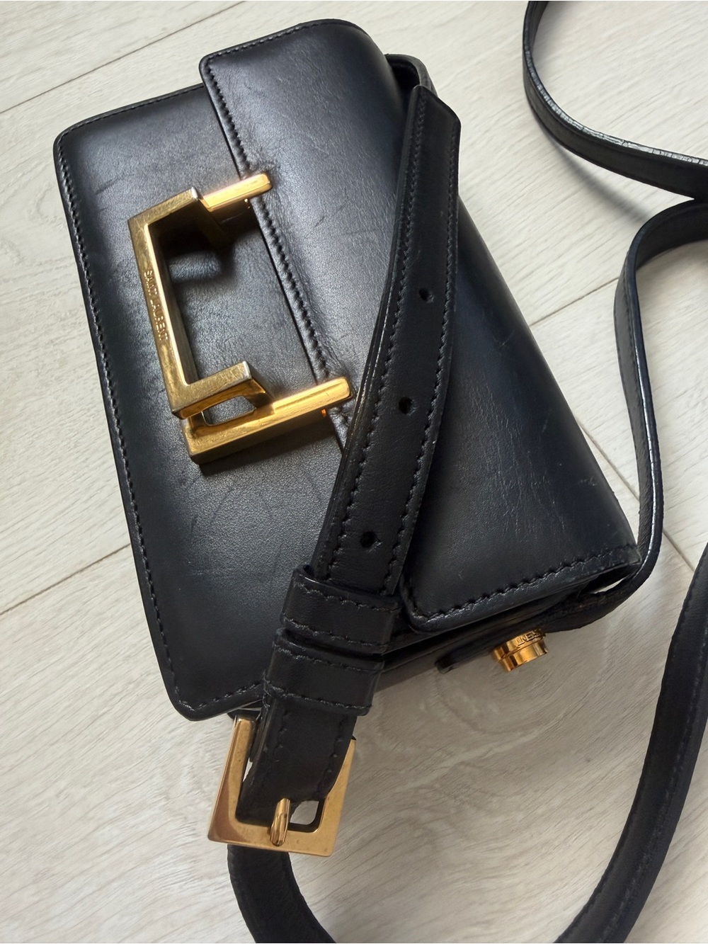 YSL Saint Laurent Black Calfskin Leather Small Lulu Bag Crossbody Bag - Picture 15 of 16